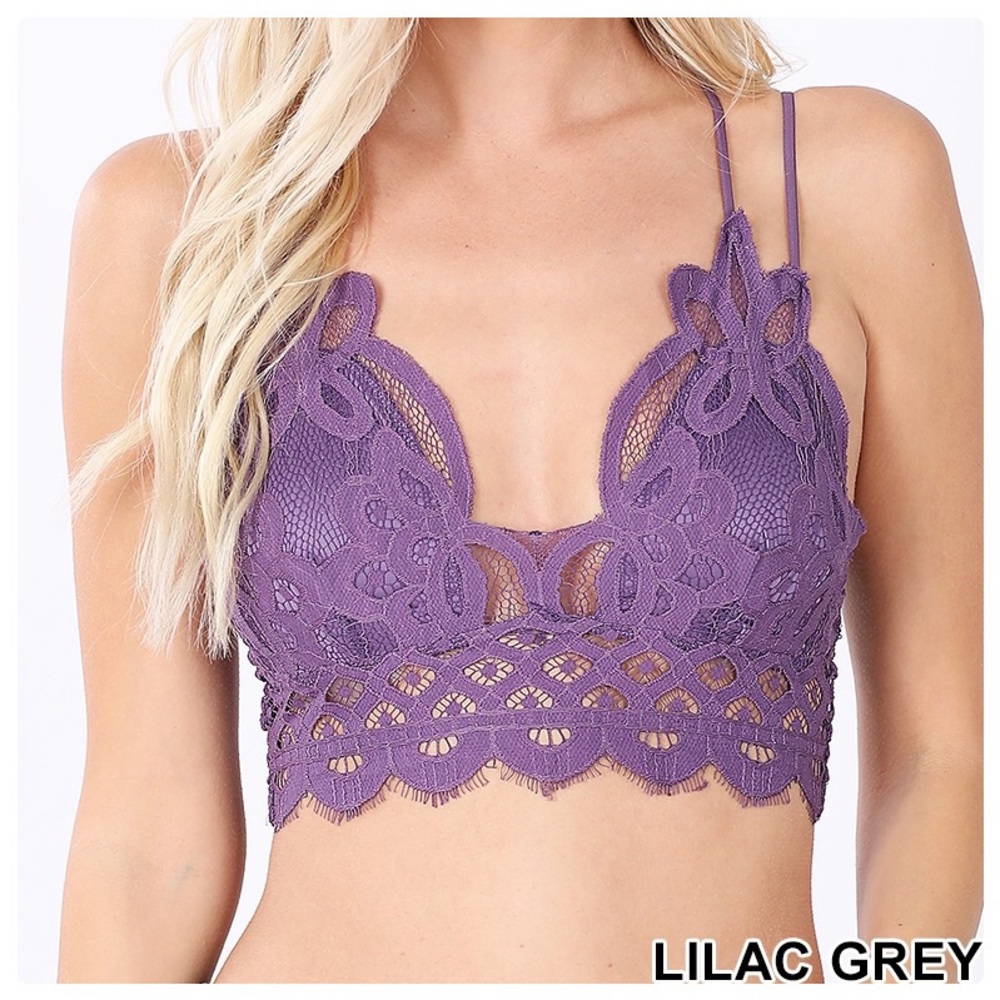 Longline Crochet Lace Padded Bralette - Picture 5 of 6